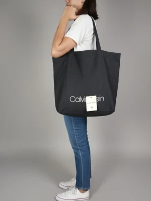 Calvin Klein Canvas Tote Bag (Black)
