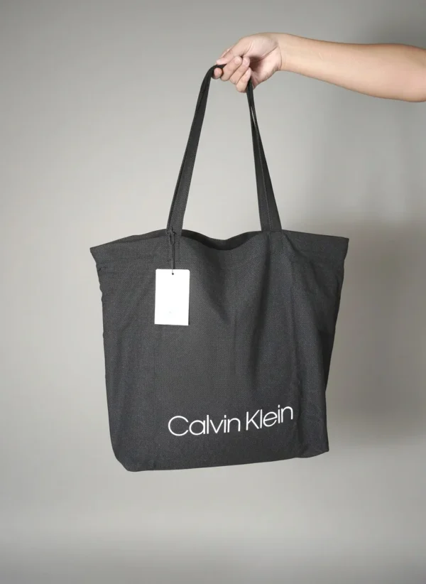 Calvin Klein Canvas Tote Bag (Black) - Image 8