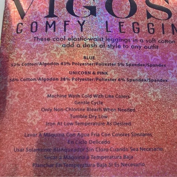 Vigoss Youth Girls 3‑Pack Comfy Leggings – Large (14), Mixed Prints (Blue, Unicorn, Pink) - Image 7