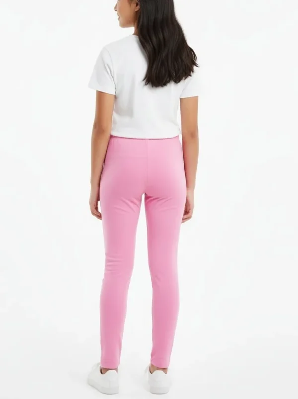 Tommy Hilfiger Youth Girls’ Leggings – Size Large (12‑14), Pink Cotton Stretch - Image 12
