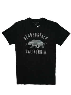 Aeropostale Men's Camo Bear Graphic Tee (Medium)