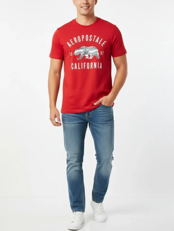 Aeropostale Men's Camo Bear Graphic Tee (Large) - Image 5