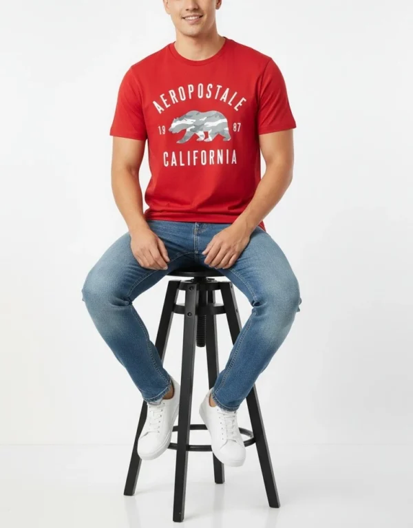 Aeropostale Men's Camo Bear Graphic Tee (Large) - Image 7