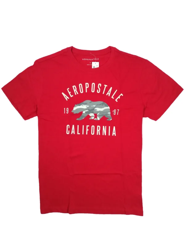 Aeropostale Men's Camo Bear Graphic Tee (Large)