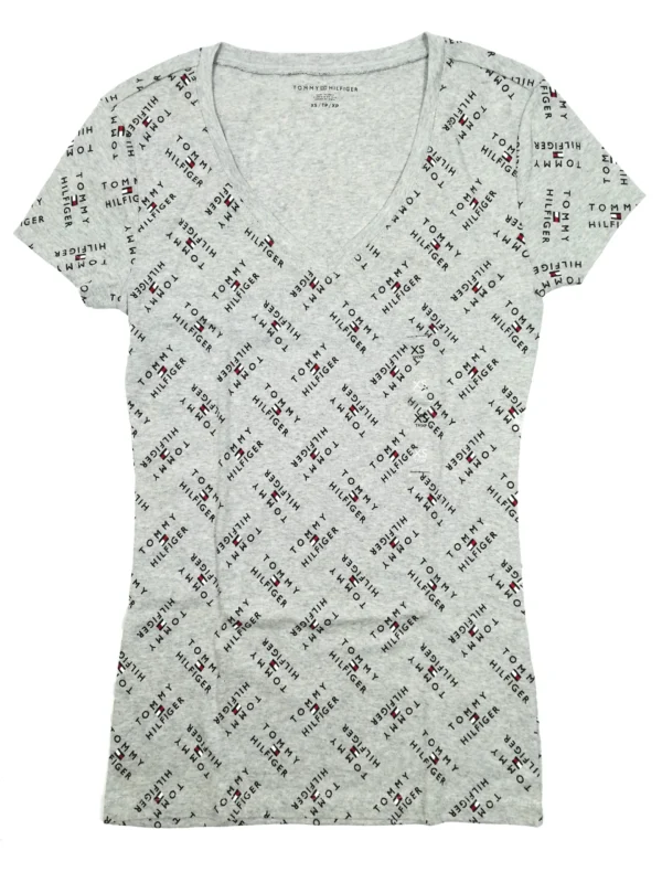 Tommy Hilfiger Women's Short-Sleeve V-Neck Flag (XS)