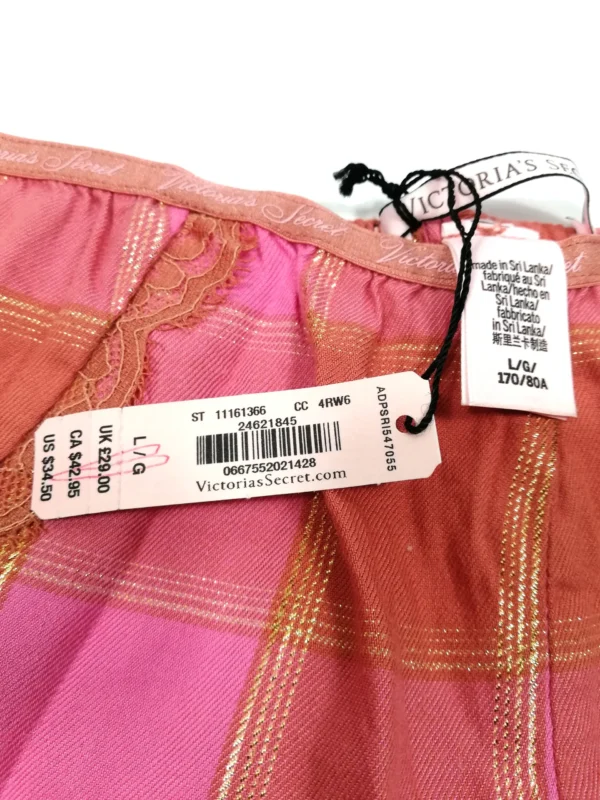Victoria's Secret Women's Lace Plaid Sleep Shorts (Large) - Image 4